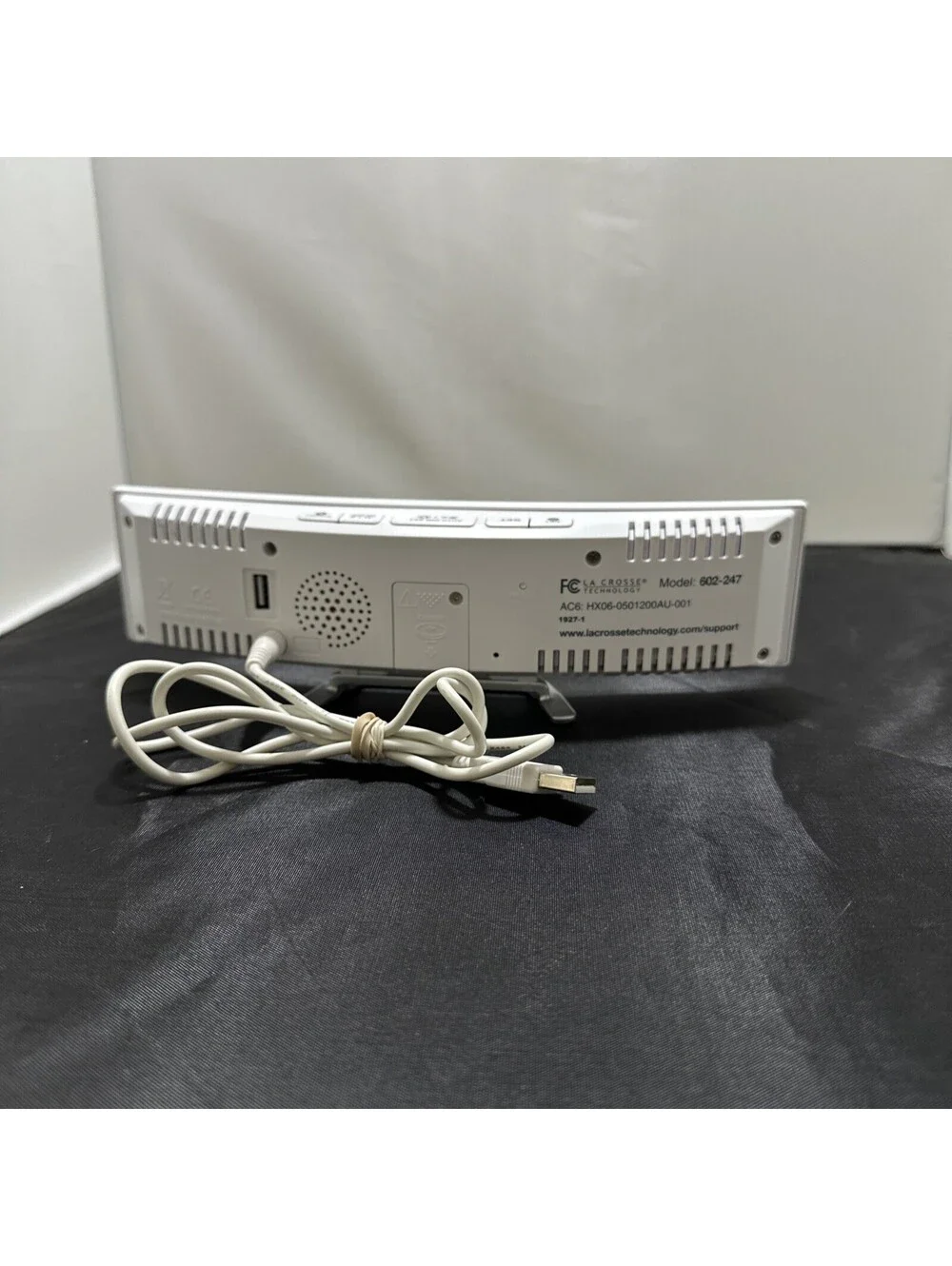 La Crosse Technology 602-247 Curve LED Alarm Clock Mirrored Lens W/ USB Cable
